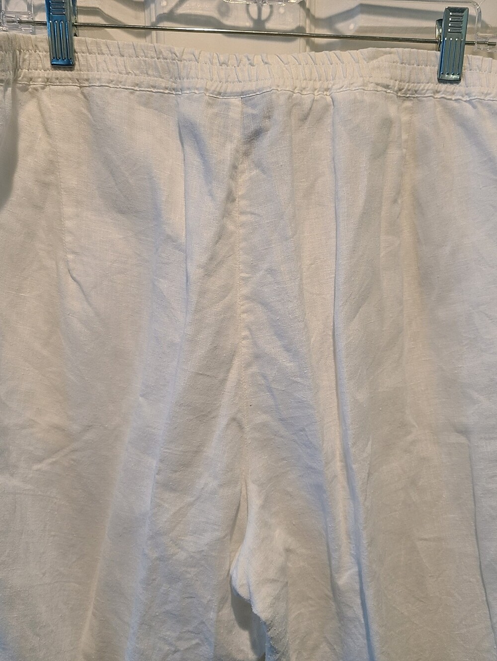 Lane Bryant White Elastic Waist Linen Pants - Picture 2 of 6